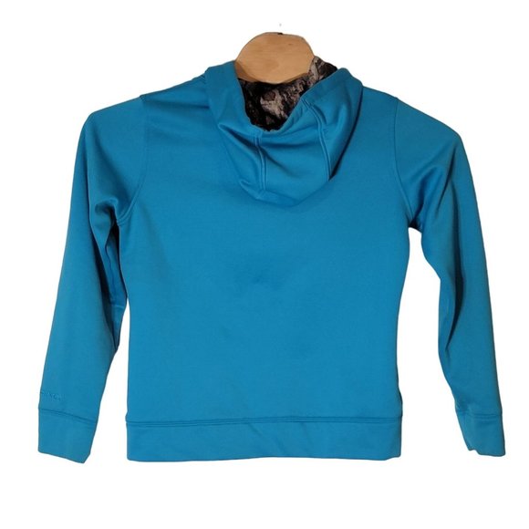 Under Armour Pull Over Hooded Sweatshirt‎ Medium Blue Logo - Picture 2 of 7